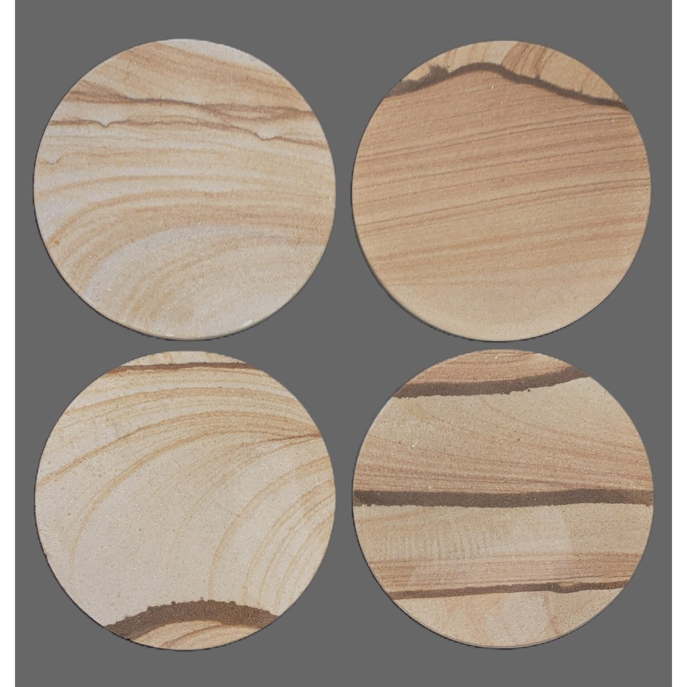 Vintage Thirstystone Sandstone Desert Rock Limestone Look Coasters Set of 4‎ NEW